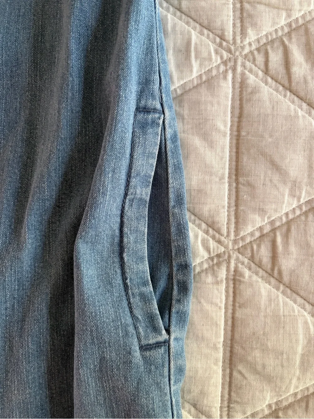 J. Crew Short Sleeve Chambray Dress